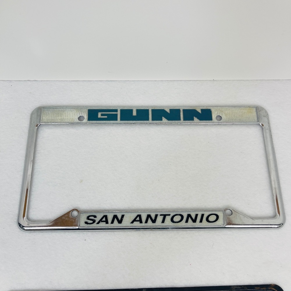Gunn San Antonio Texas Chrome License Plate Frame Dealership Car Accessory